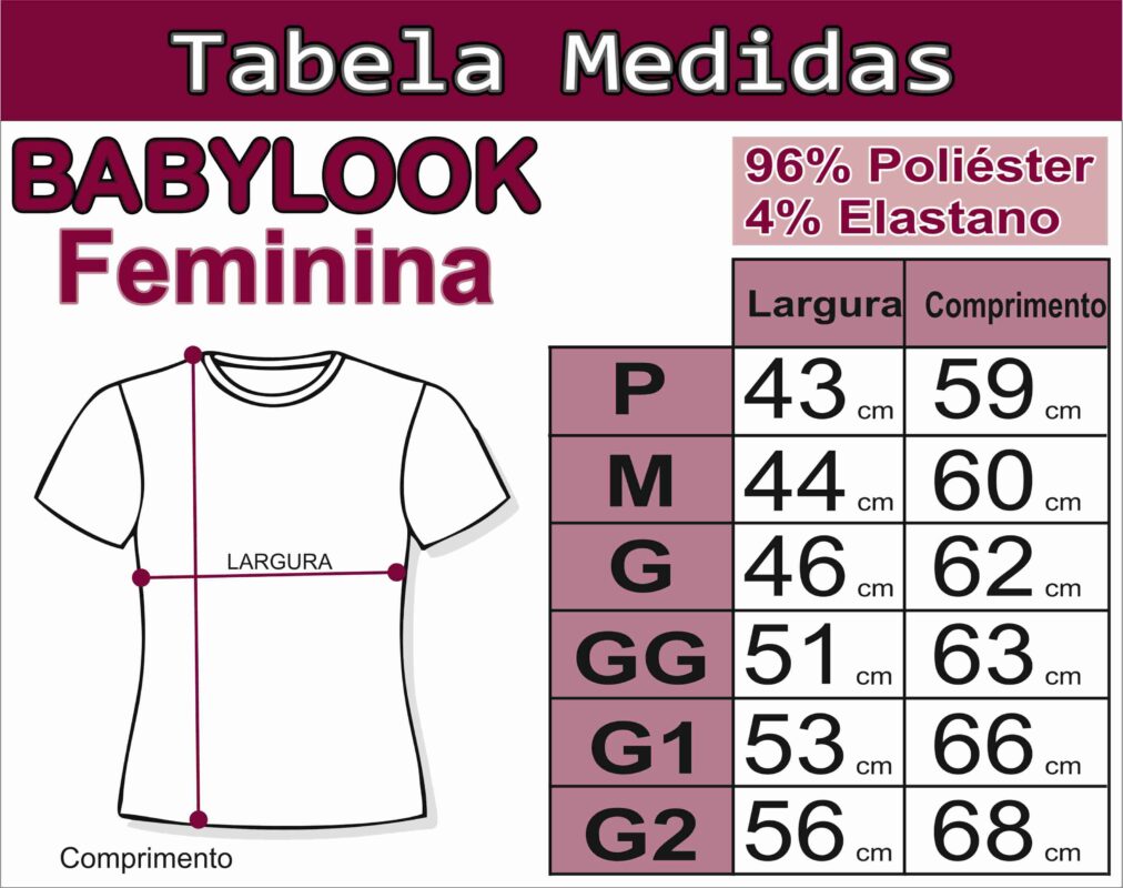 tabela medidas babylook 2