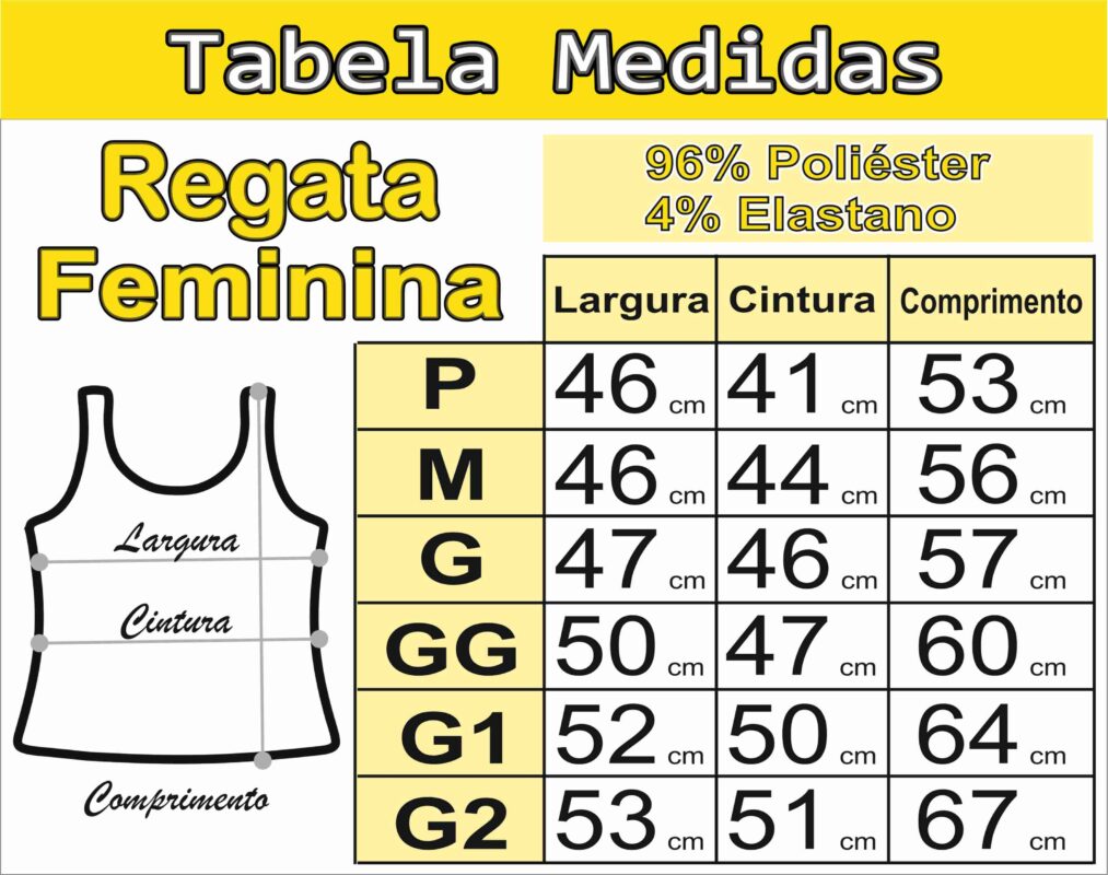 tabela medidas regata 3