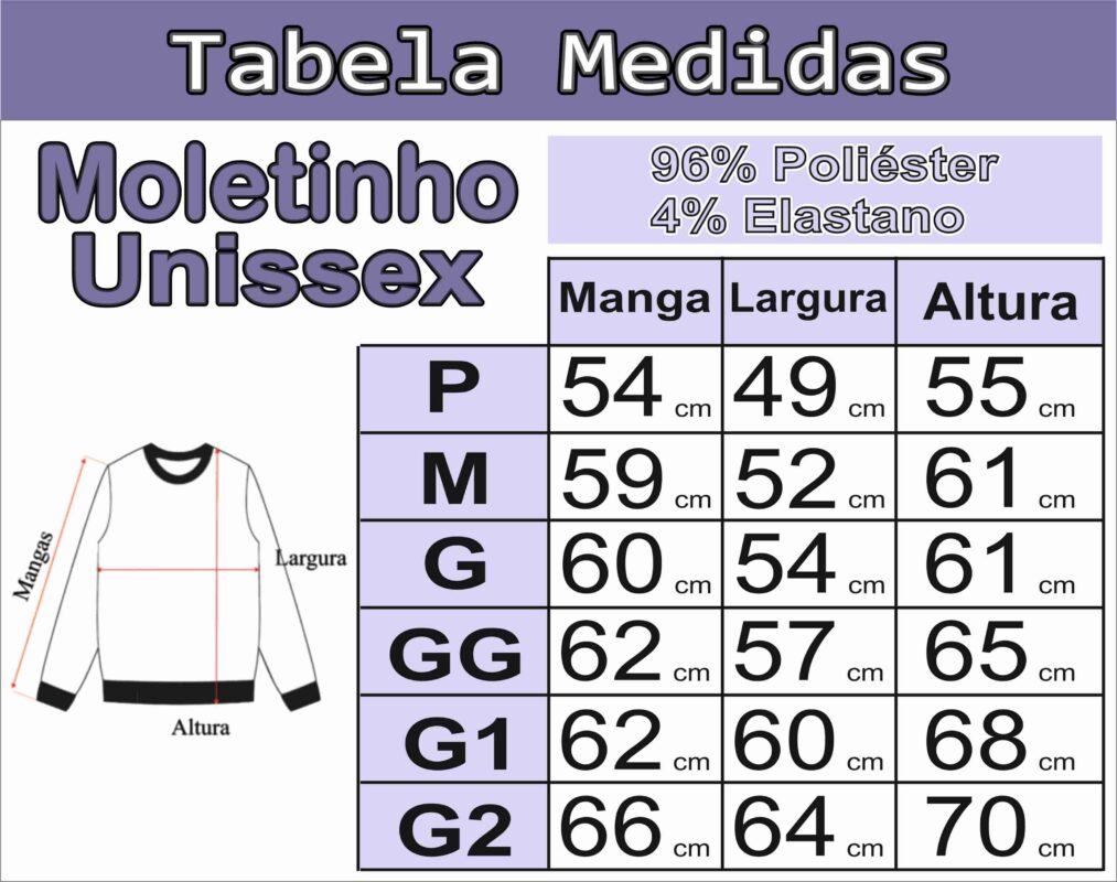 tabela medida moletinho